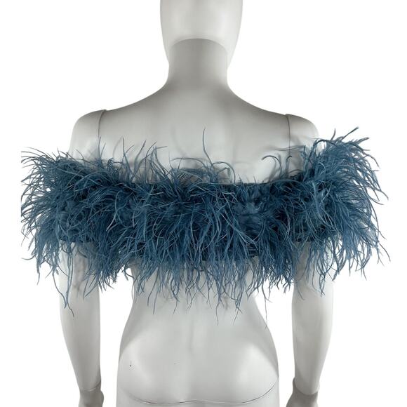 Cult Gaia Feathered River Blue Goetz Top Size S - Picture 3 of 4